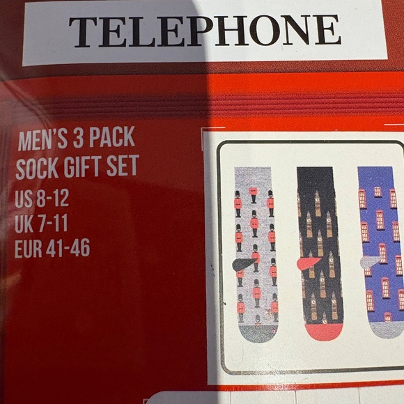 Carnaby Sock Co mens socks tin telephone box Christmad gift London England - Picture 2 of 5